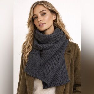 Woolrich Soft Wool Scarf Cableknit New Winter Warm Minimal Cashmere Blend Unisex